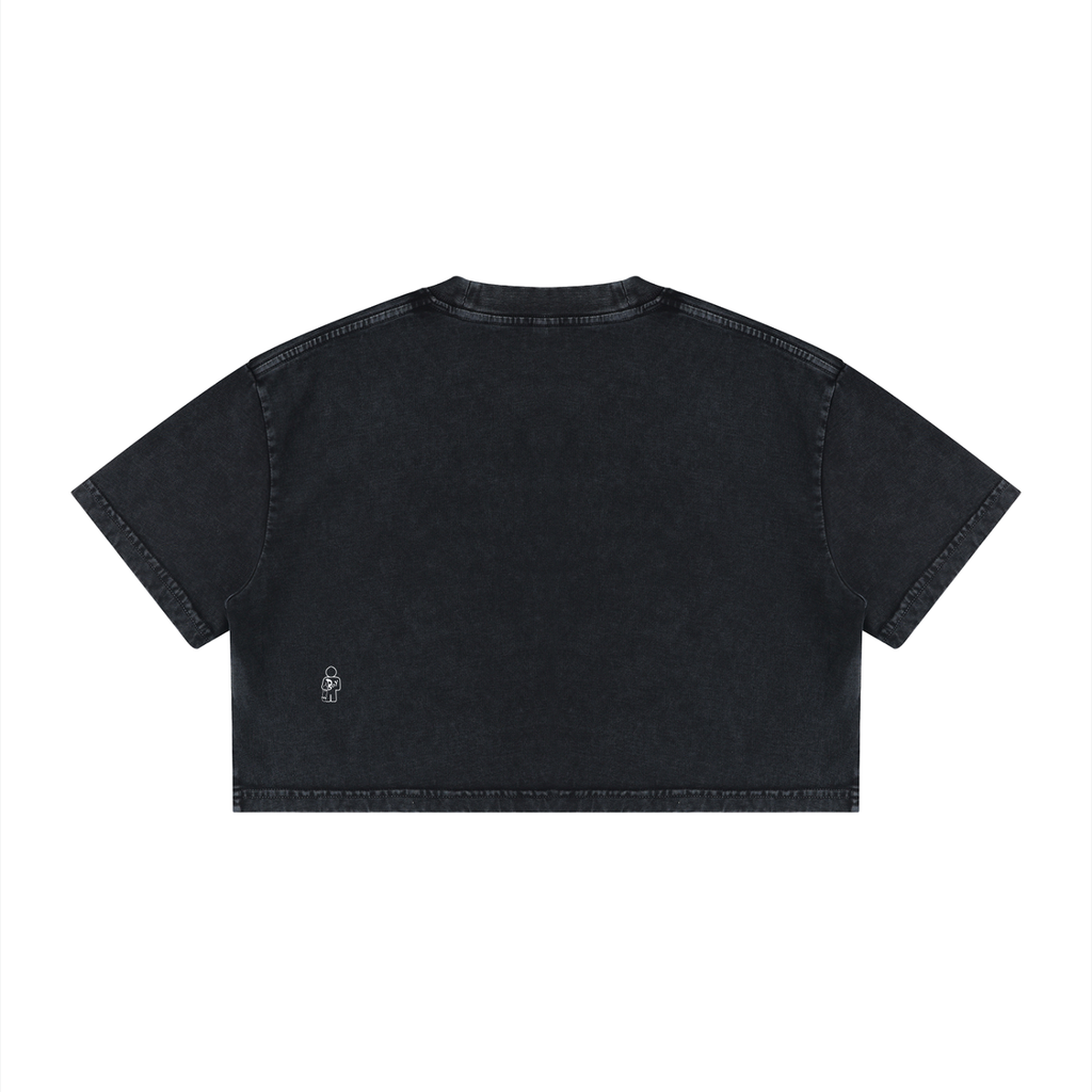 Women's Mineral Wash Cotton Crop T-Shirt