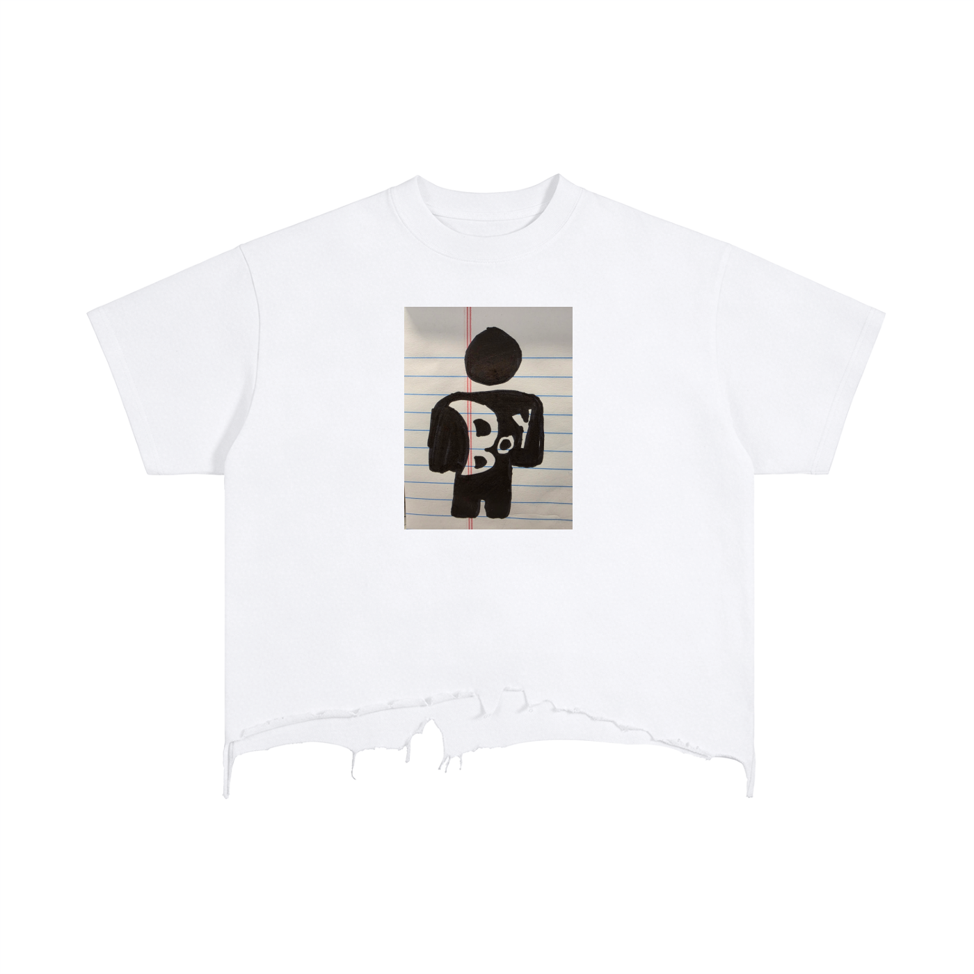 Vintage Wash Boxy Distressed Hem T-Shirt