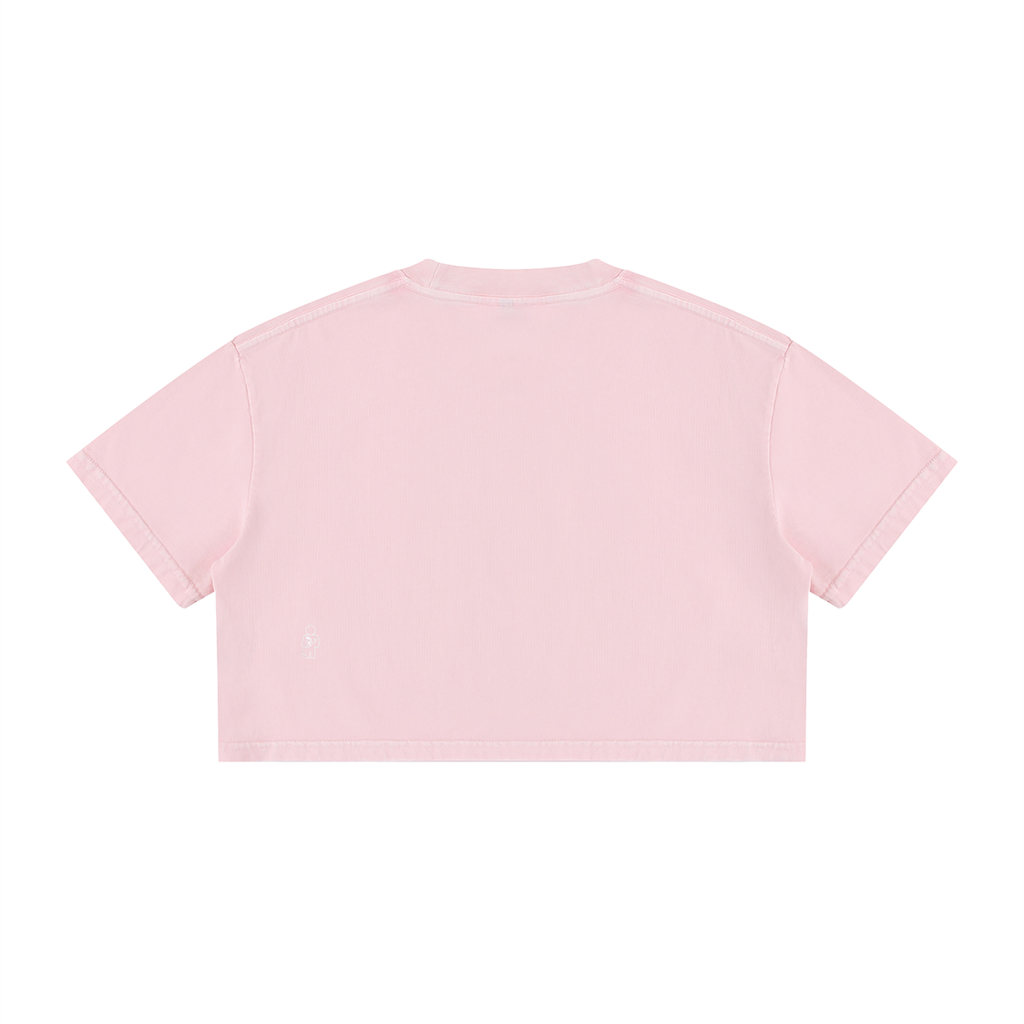 Women's Mineral Wash Cotton Crop T-Shirt