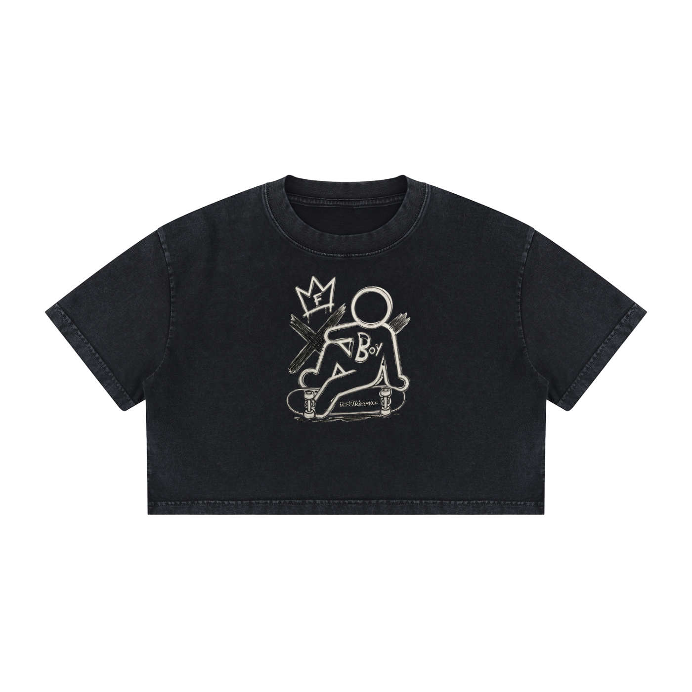 Women's Mineral Wash Cotton Crop T-Shirt