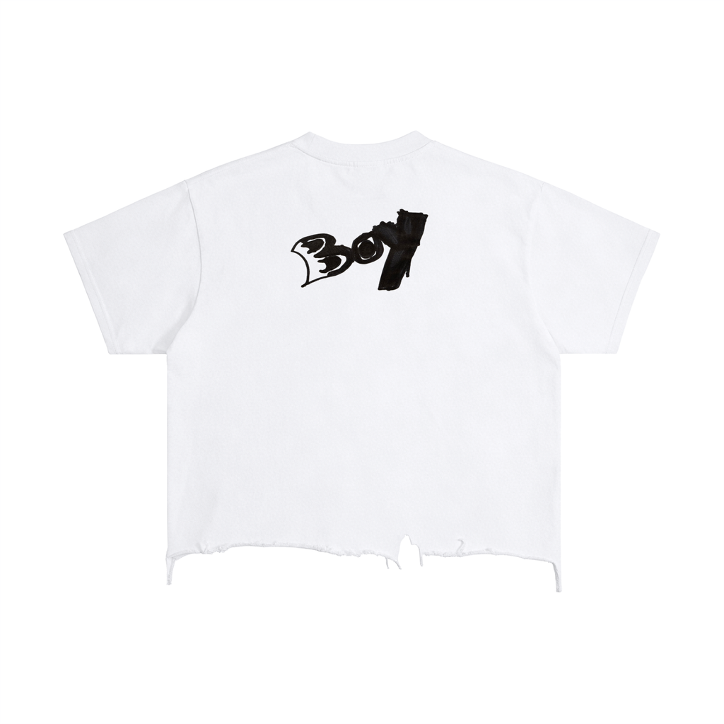 Vintage Wash Boxy Distressed Hem T-Shirt