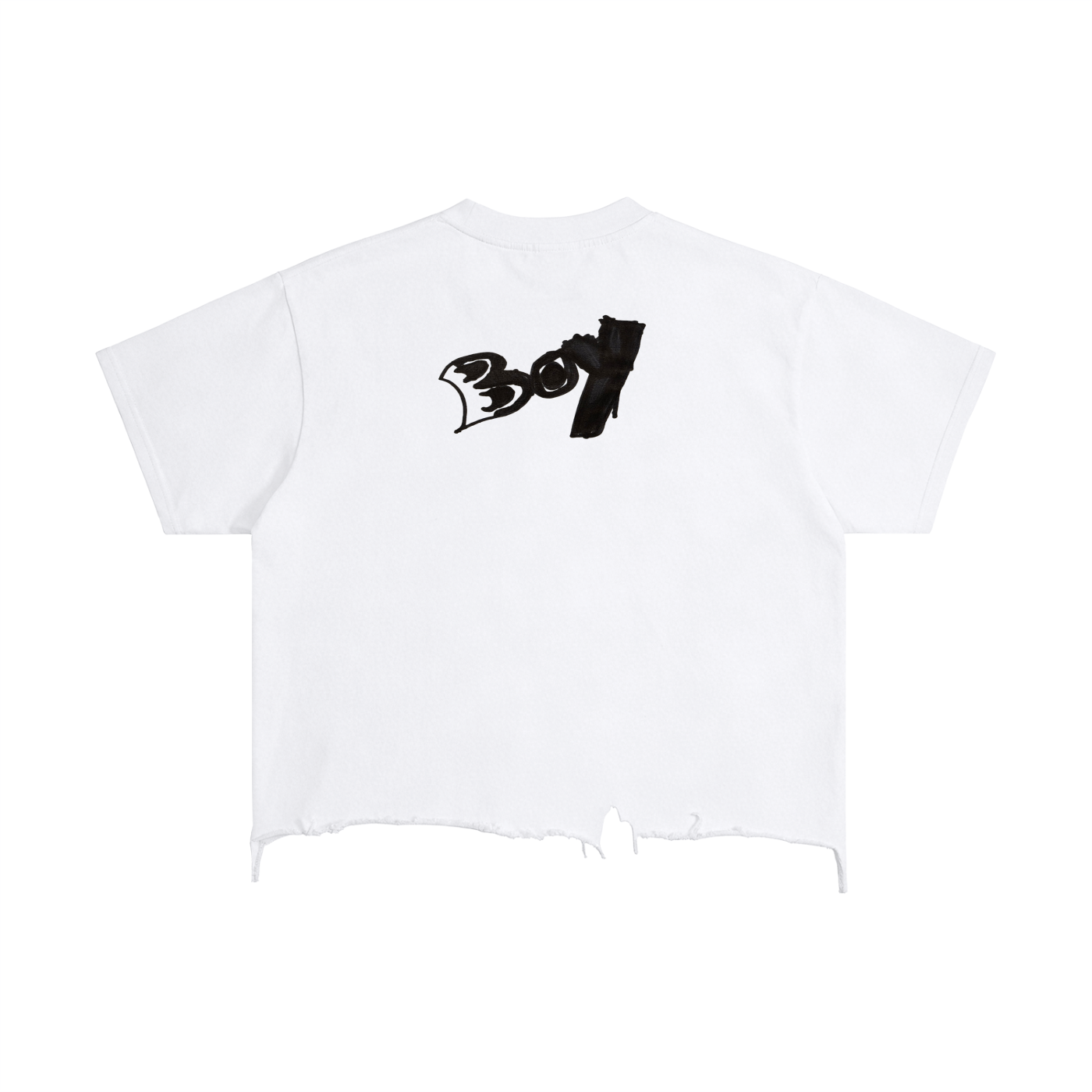 Vintage Wash Boxy Distressed Hem T-Shirt