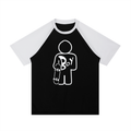 Contrast Raglan Sleeve Mesh T-Shirt