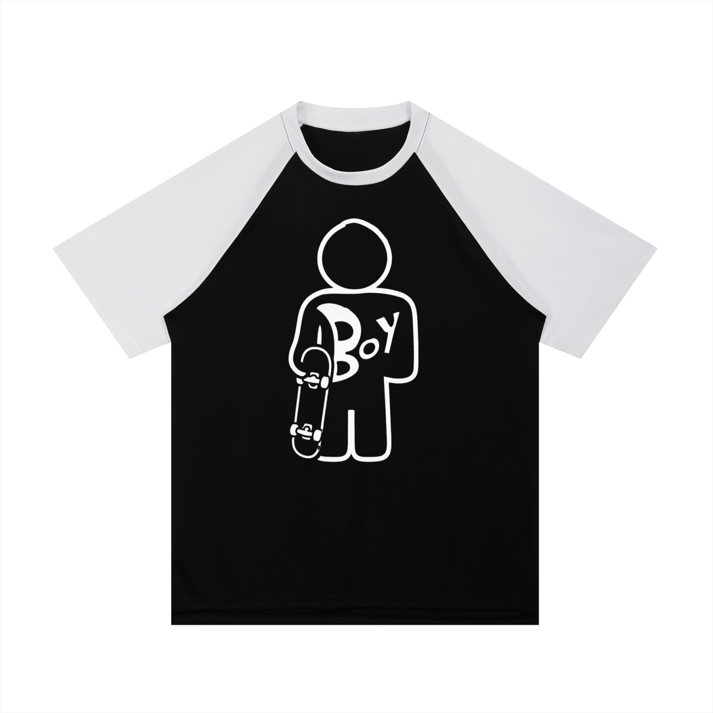 Contrast Raglan Sleeve Mesh T-Shirt
