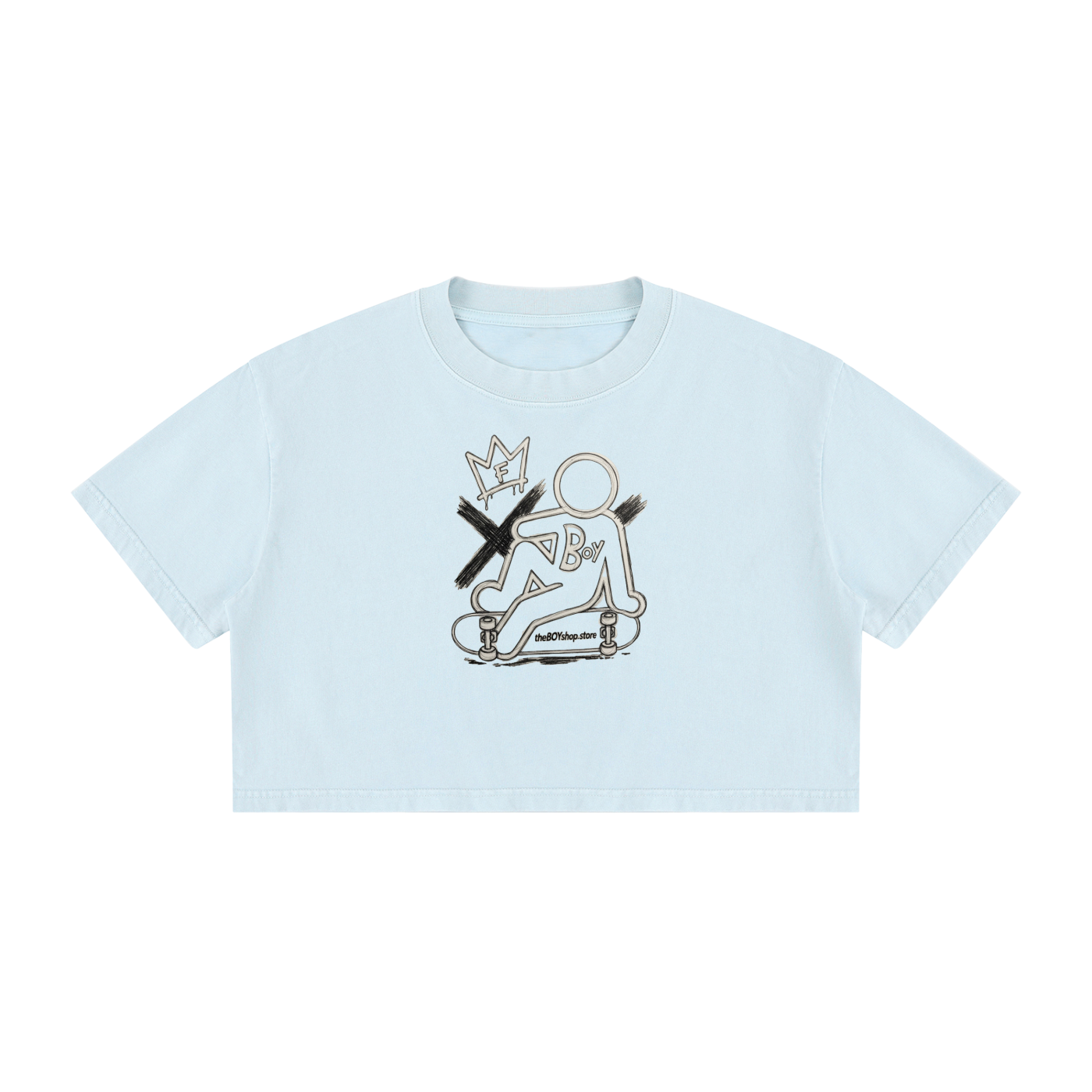 Women's Mineral Wash Cotton Crop T-Shirt