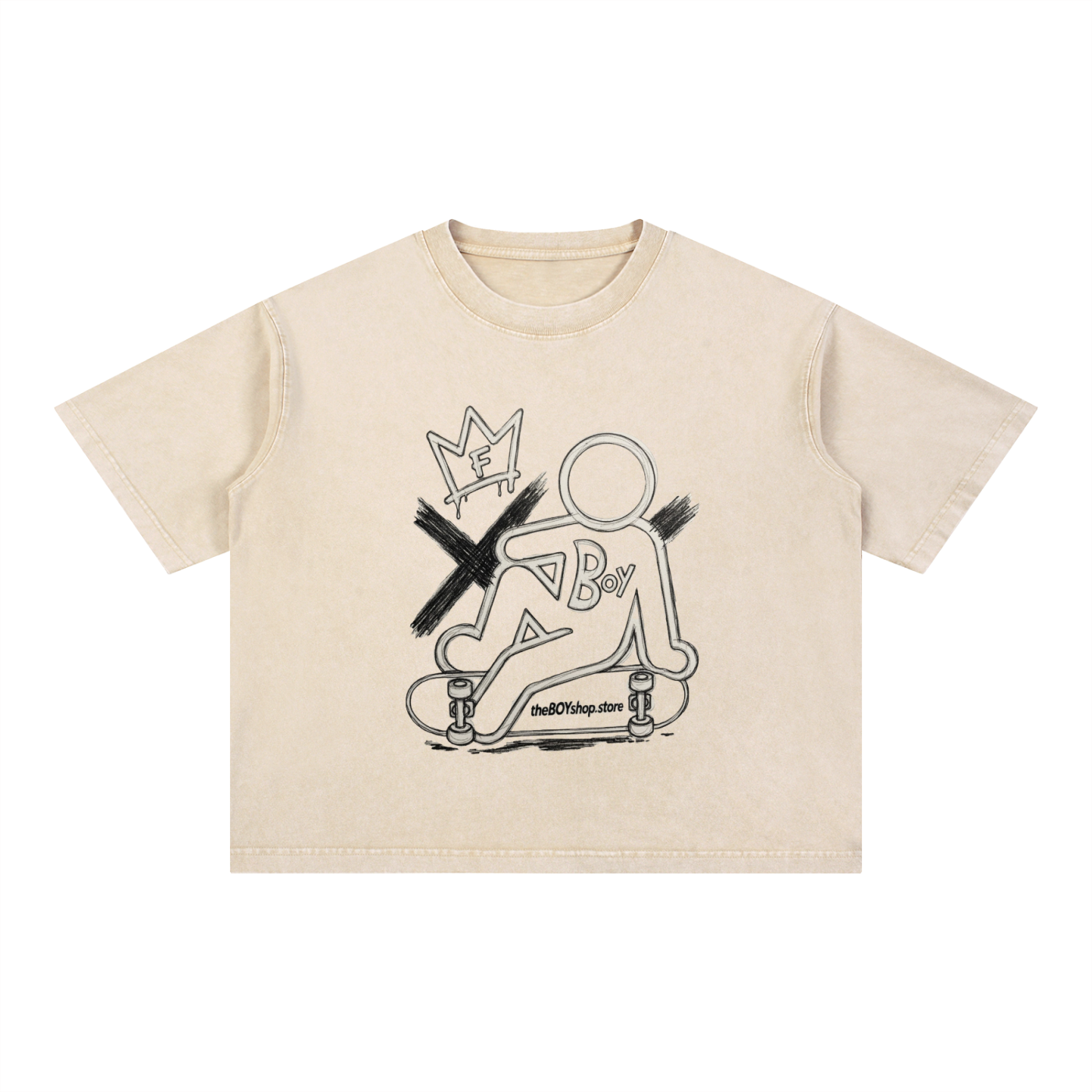 Mineral Wash Boxy Cotton T-Shirt