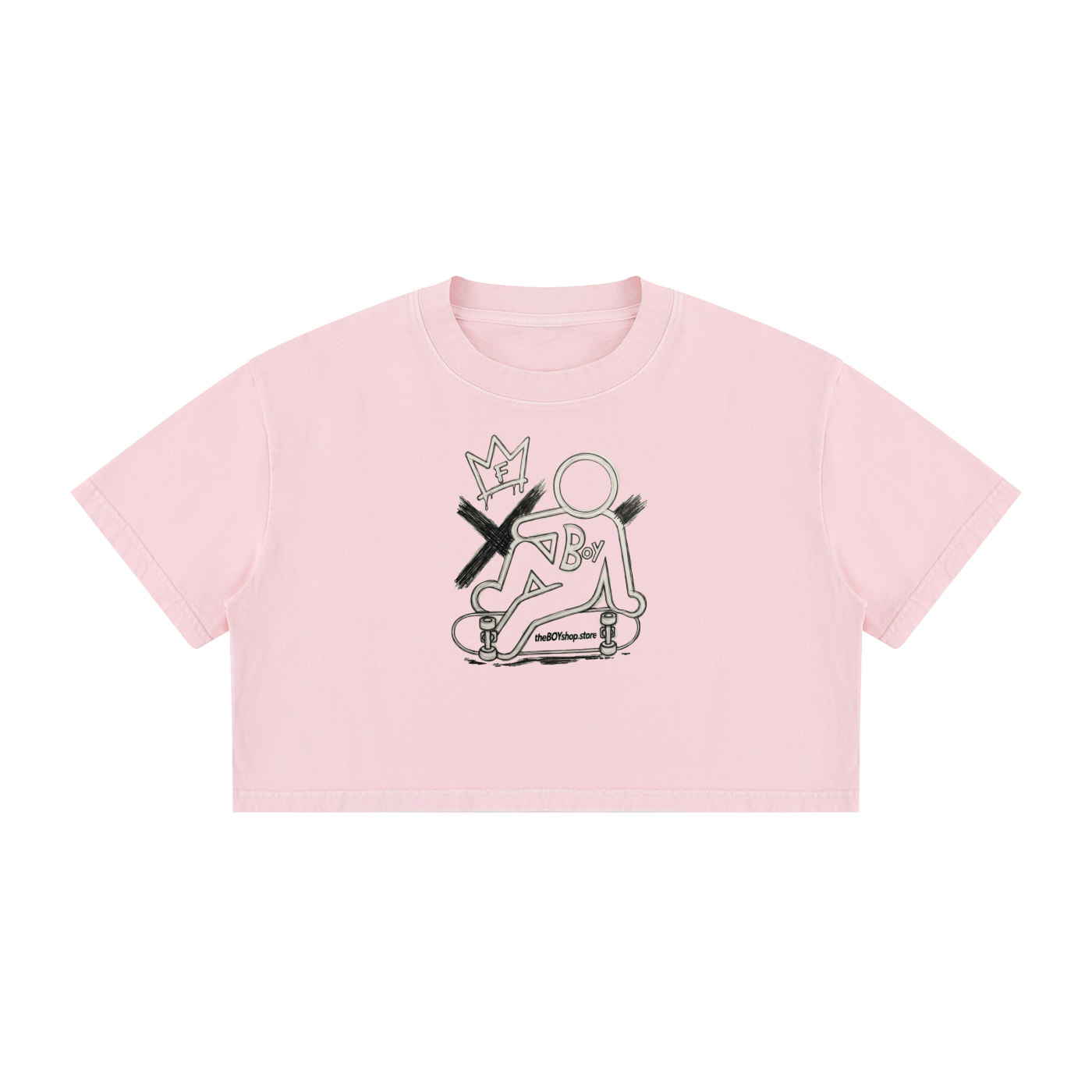 Women's Mineral Wash Cotton Crop T-Shirt