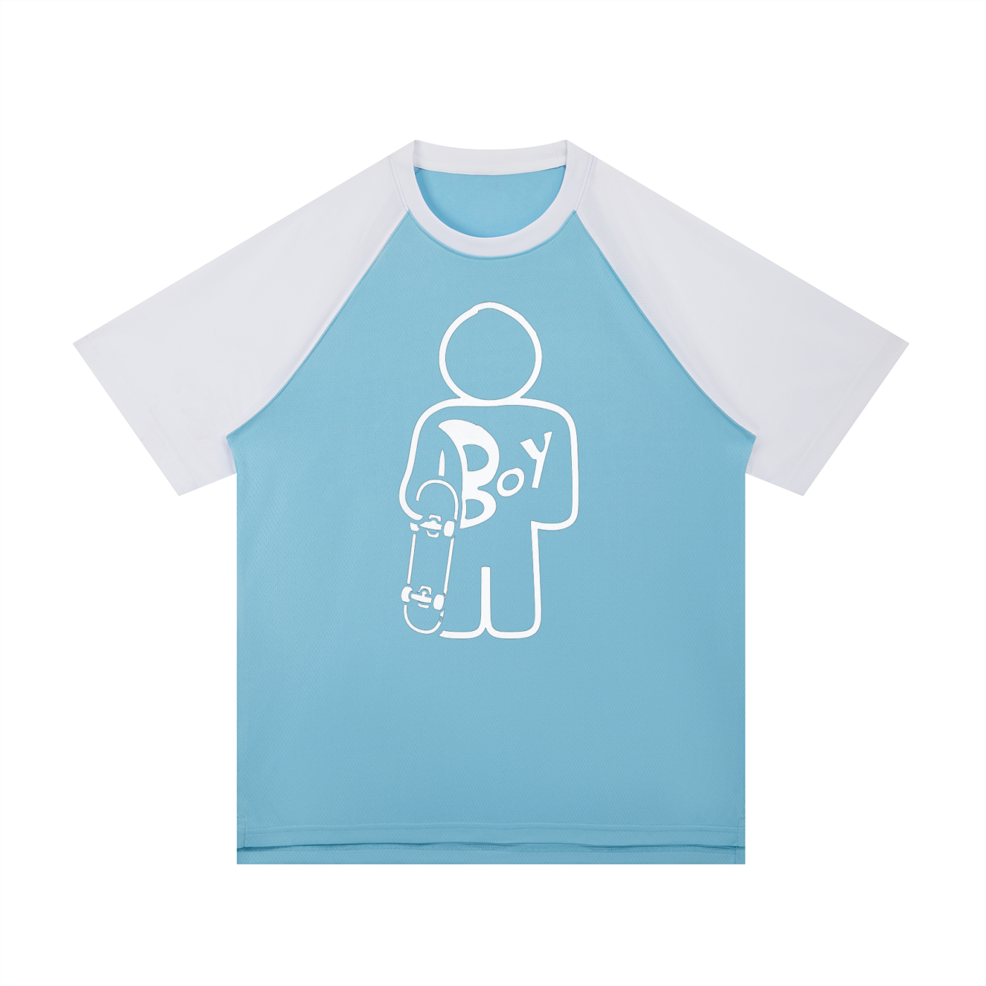 Contrast Raglan Sleeve Mesh T-Shirt