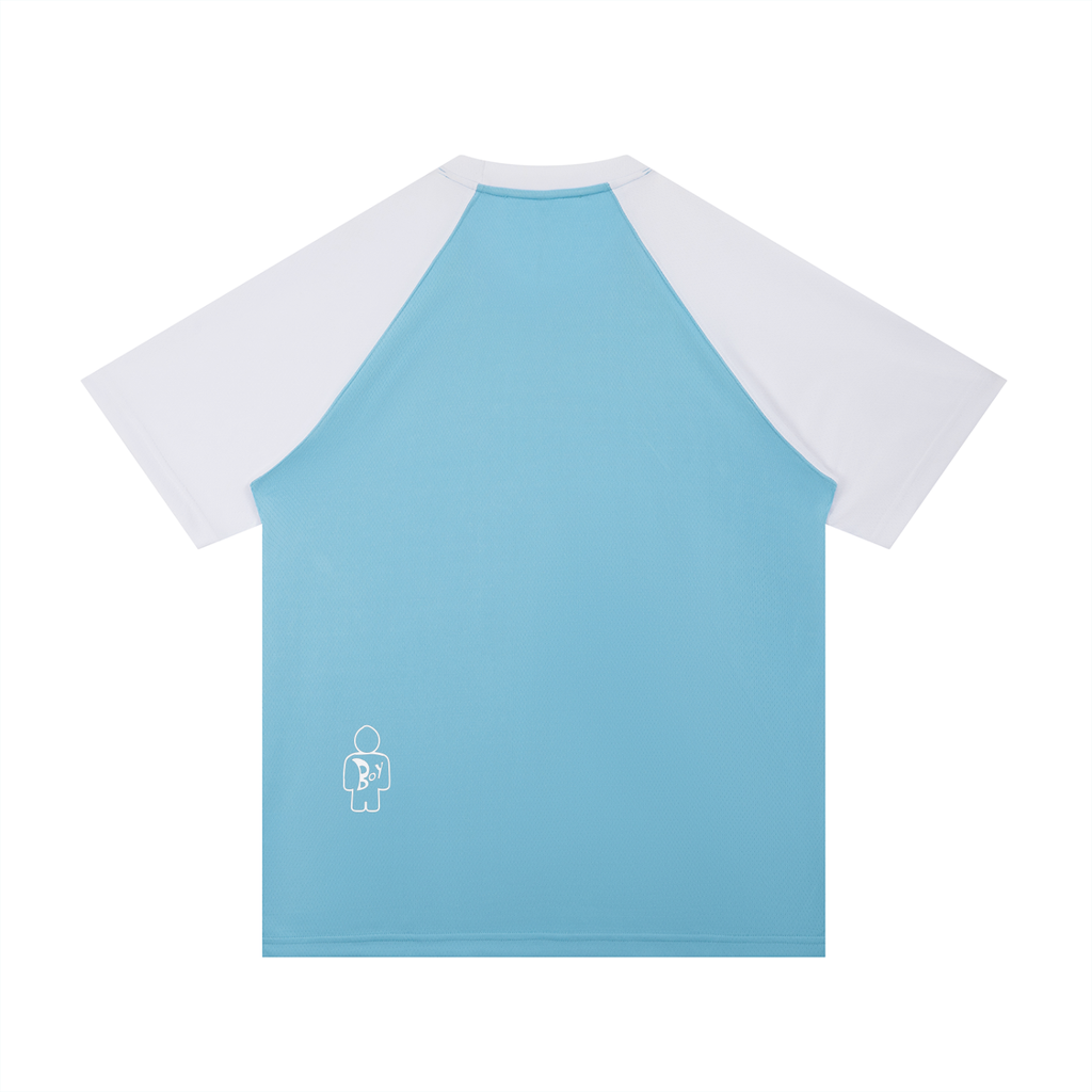 Contrast Raglan Sleeve Mesh T-Shirt