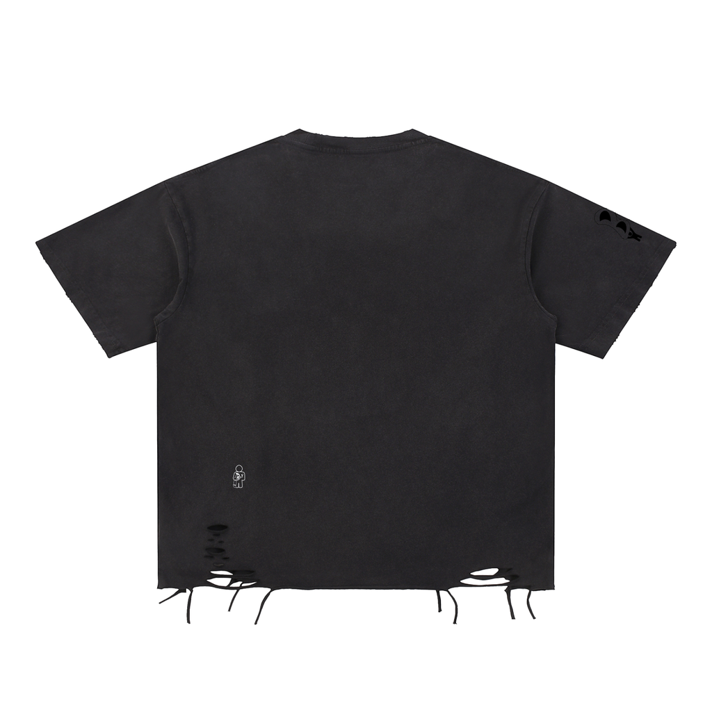 Snow Washed Raw-Hem T-Shirt