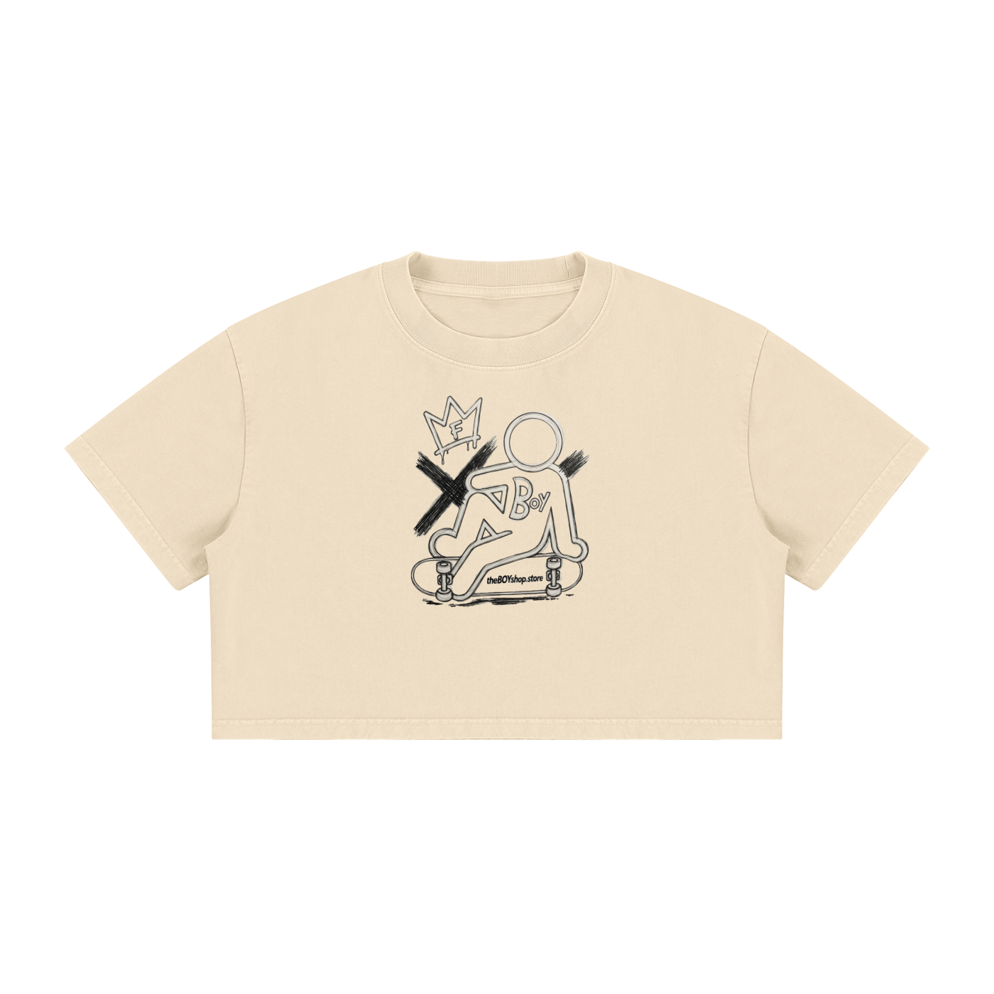 Women's Mineral Wash Cotton Crop T-Shirt