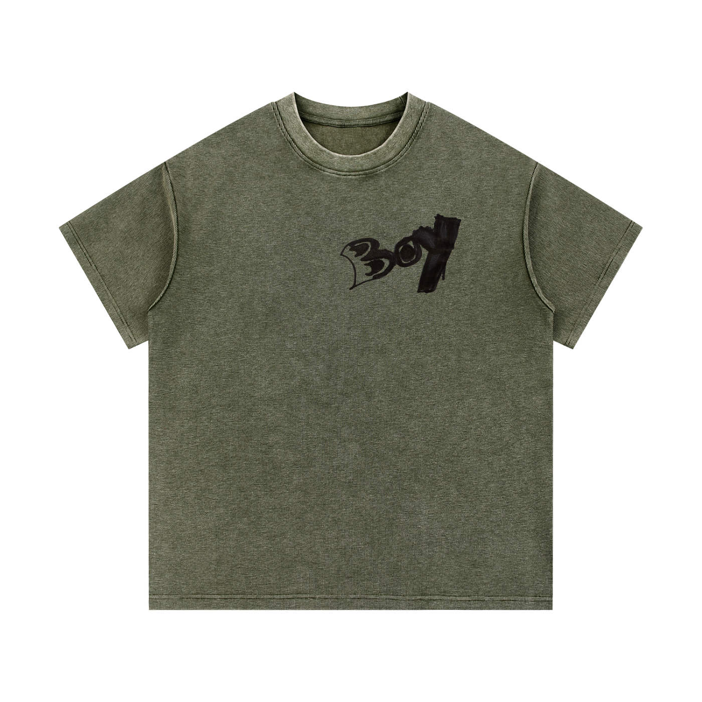 Mineral Wash Waffle Knit T-Shirt